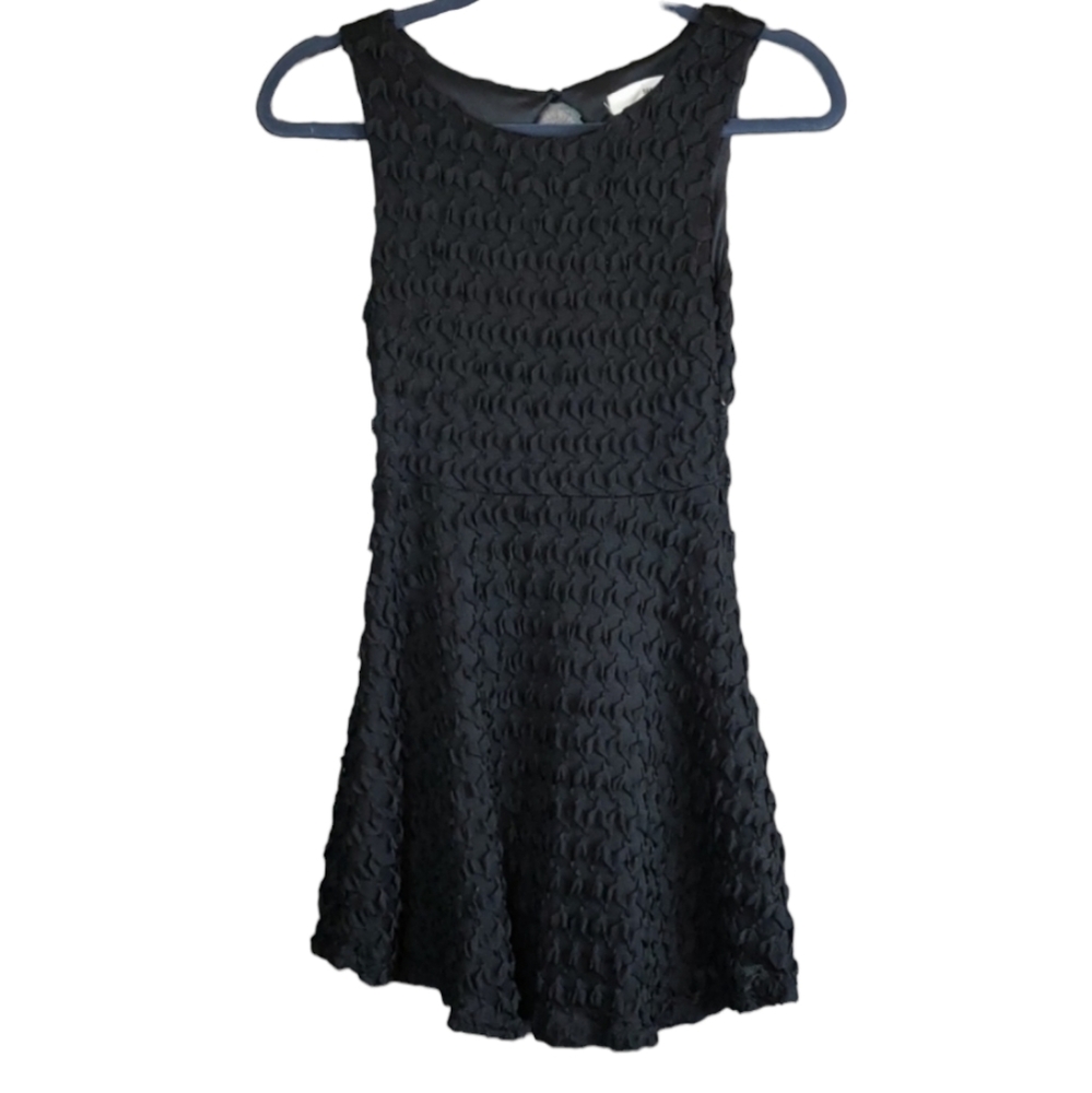 Sans Souci lbd black textured mini dress size Small S stretchy club party
